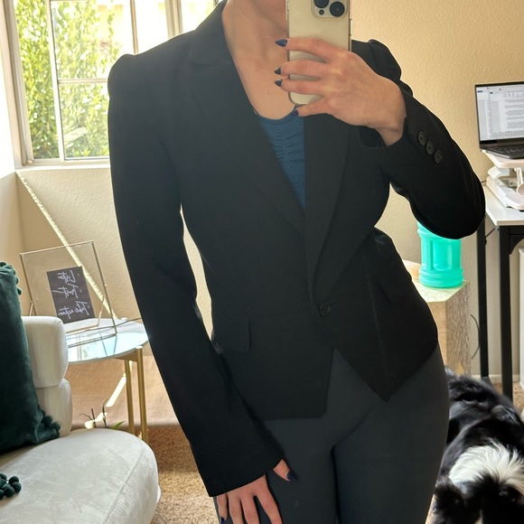 Reiss DESIGNER Black Blazer Wool Blend Long Sleeve Jacket 2 - Picture 3 of 13